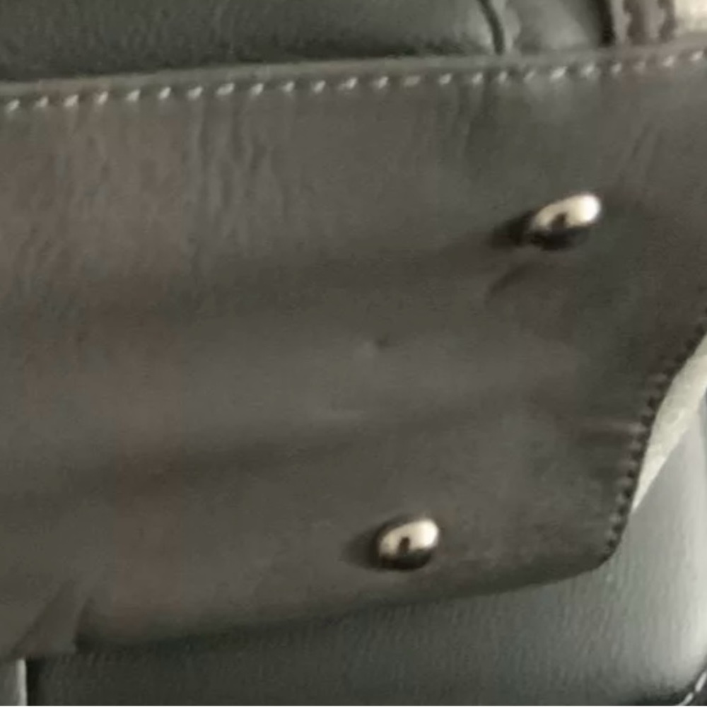 Tignanello Black Silver Gray Leather Handbag - Picture 10 of 10